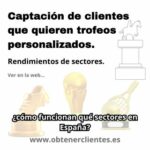 Rendimientos captación de clientes que quieren trofeos personalizados.