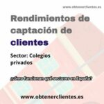Rendimientos de captación de alumnos para colegios privados en Madrid.