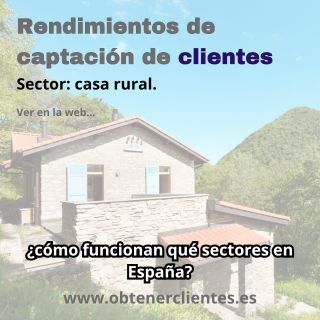 Rendimientos de captar clientes para casas rurales.