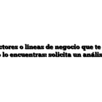 Investiga sectores o líneas de negocio que te interesen. Si no lo encuentras: solicita un análisis.