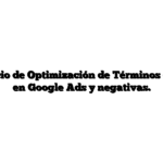 50 € – Servicio de Optimización de Términos de Búsqueda en Google Ads y negativas.