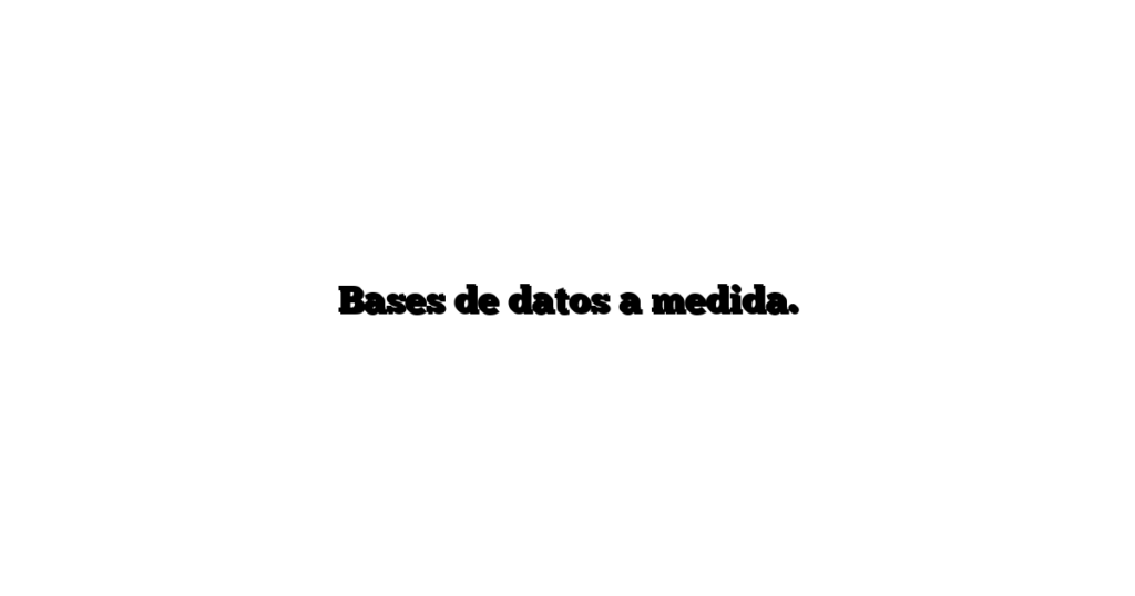 Bases de datos a medida.